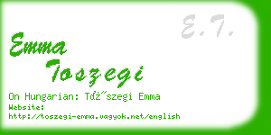 emma toszegi business card